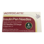 Advocate Pen Needles 33G 4mm 100 count